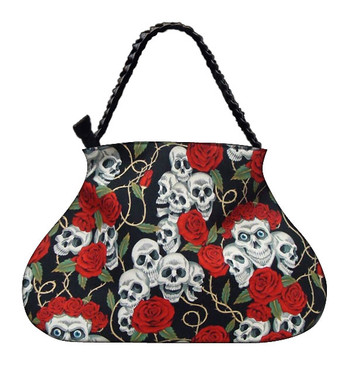 LDRB 1005 SKULLS ROSE RED TATTOO