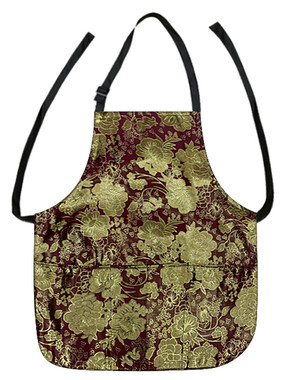 APR 4449 ASIAN FLOWERS BURGUNDY