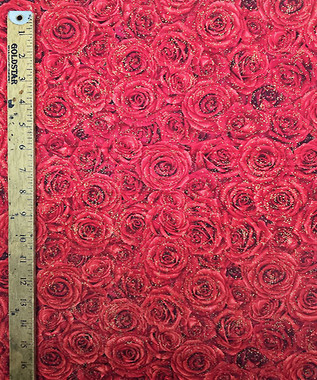 4457 PACKED RED METALLIC ROSES