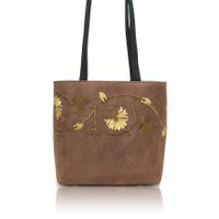 BB 4461 SUEDE FLOWERS 111 EMBROIDERED DESIGN PATTERN BUCKET