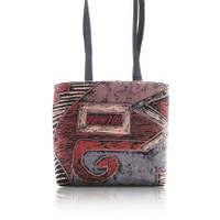 BB 4465 SUEDE PRINT 101 DESIGN PATTERN BUCKET