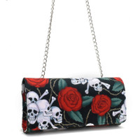 EVCL1007 SKULLS RED ROSES PATTERN