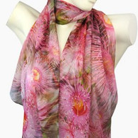 Australian Native Pink Gum Blossum Pure Silk Chiffon Scarf