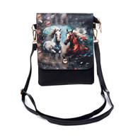 Horses Flap Bag - Black