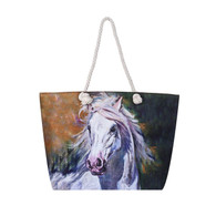 Horse Print Beach Tote Bag - Brown