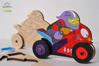 UGears 4Kids Colouring Model - Motorcyclist