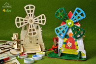 UGears 4Kids Colouring Model - Windmill