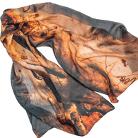Burnt Gum Pure Silk Chiffon Scarf
