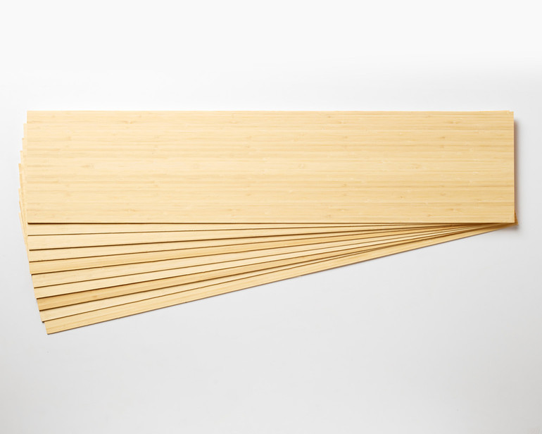 This pack of Bamboo includes 20 sheets of long grain veneer. 