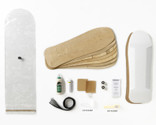 Kit contains everything you need to make Old-School style skateboards: 100% Canadian maple veneer sheets, mold for shaping, glue, and Thin Air Press