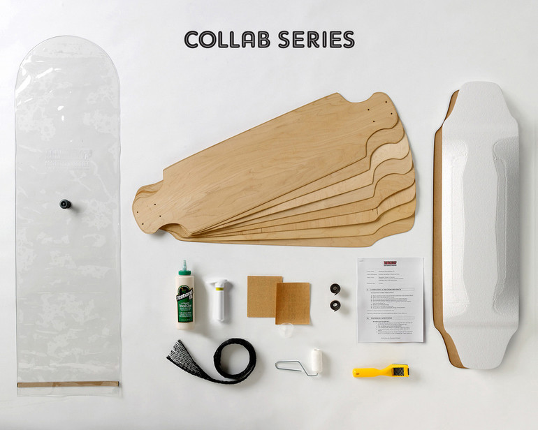 This kit is a more advanced skateboard build than our other kits and produces a custom drop deck longboard with wheel wells. This project is perfect for a higher education classroom.