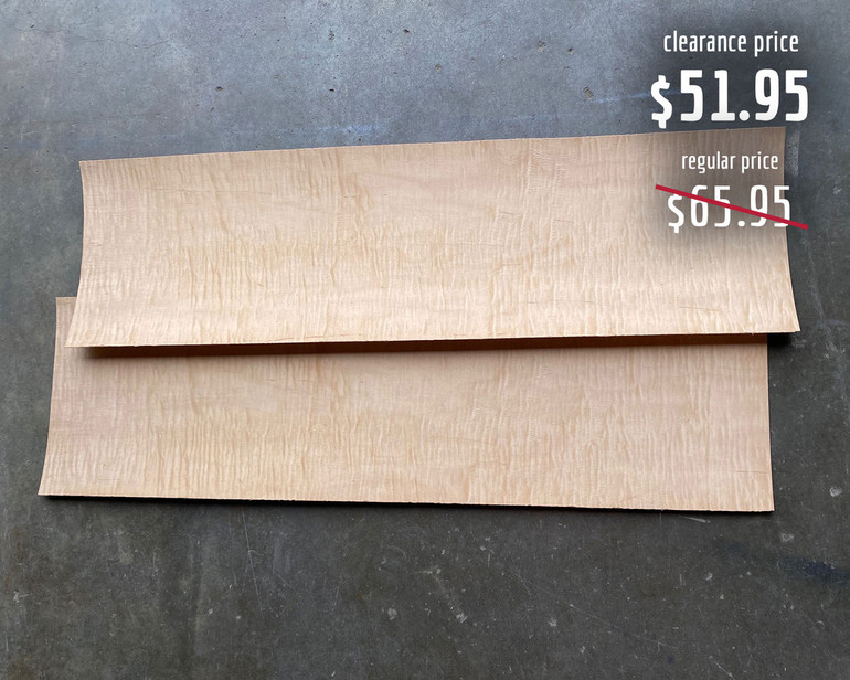 PLEASE CALL TO ORDER | Limited special sheets of curly, rotary cut long grain Maple veneer!