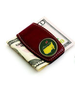 The Masters Green Brown Leather Money Clip