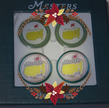 The Masters Ball Markers Two Green Trim and Two Green Circle Ball Markers