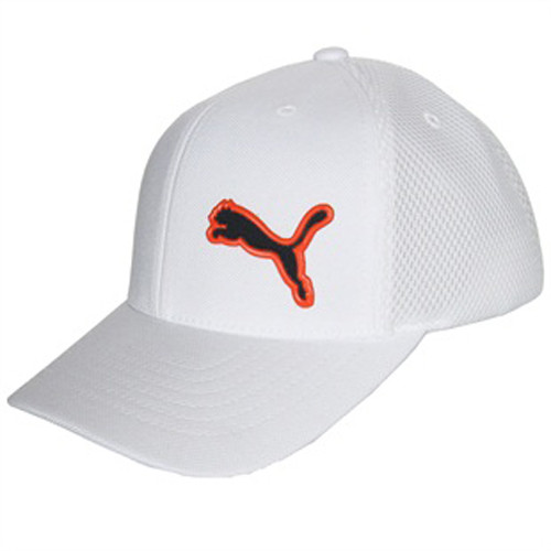 Puma White with Orange Logo Golf hat 