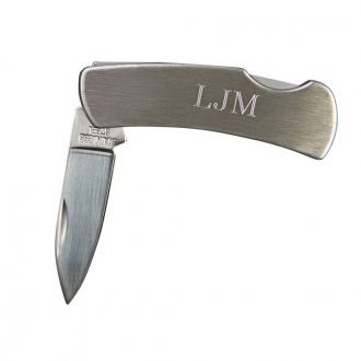 Stainless Steel  Personalized Pocket Knife - Free Engraving Name or Initials