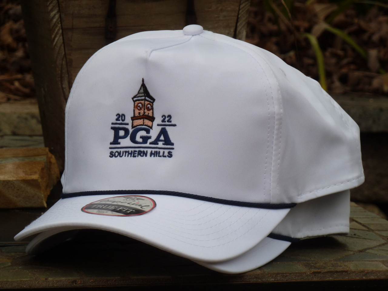 PGA Championship 2022 Southern Hills hat - Wrightson Imperial White with Rope