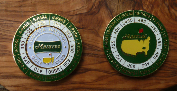 The Masters Yardage Holder and Ball Marker ( White Banner)