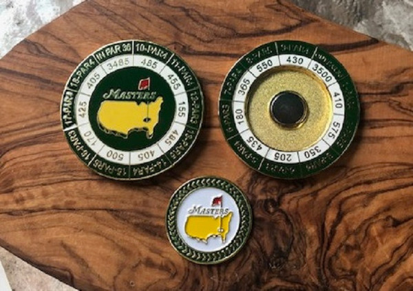 The Masters Yardage Ball Marker Holder w/ Removable Ball Marker