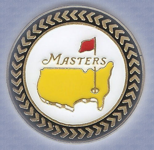  The Masters Championship Ball Marker & Hat Clip  / Black Trim Background