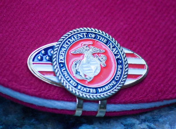 US Marine Corps Ball Marker & America  Hat Clip- / Free Martini Tee & Champ Tee