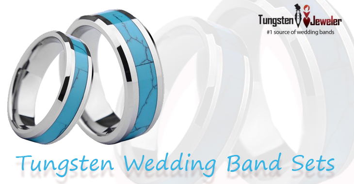 Tungsten Wedding Band Set