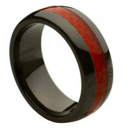 Ceramic Ring With "Red Carbon Fiber Inlay"