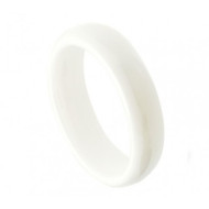White Ceramic "Domed Ring High Polished"