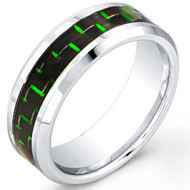 Cobalt Chrome Ring With "Green Carbon" Fiber Inlay