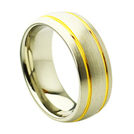 Cobalt Chrome Wedding Yellow Gold Band Ring