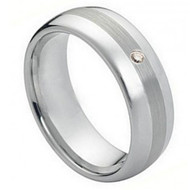 Cobalt Ring with 0.04 ct White Diamond Center Stone