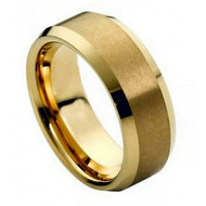 Cobalt Ring Brush Gold Plated Center & Shiny Beveled Edge