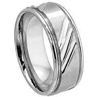 Cobalt Ring Grooved with Multiple 3-Diagonal Notches