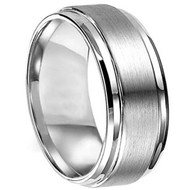 Titanium Wedding Band Ring flat center section