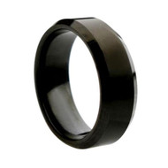 Titanium "Black Brushed Wedding Band Ring"