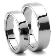 His & Hers Tungsten Polished Ring Set