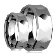 His & Hers Polish Tungsten Rings Set