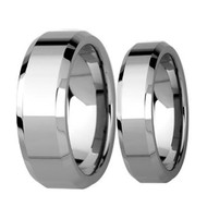 His & Hers High Polished  Tungsten Ring Set