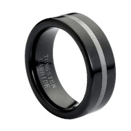 Tungsten Ring " Black and Polished "