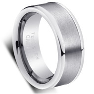 Tungsten Shiny Brushed Ring
