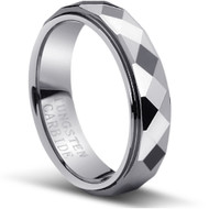 Faceted Tungsten Ring amazing wide comfort fit