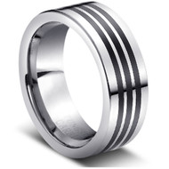 Tungsten Ring " Black Inlay"