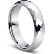 Faceted Tungsten Ring Brilliance of high polished