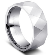 Faceted Tungsten Ring