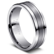 TUNGSTEN RING " Matte & High polished" Deep polished cuts