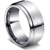 Tungsten Ring Carbide Cross" High Polished "