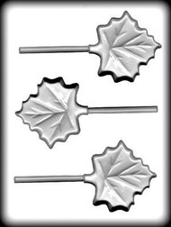 Sucker Molds, High Heat White Plastic Mold - Maple Leaf  3 cavity