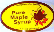 Yellow/Brown Preprinted Weight with Leaf - Allstate Pure Maple Syrup 8 oz  2.5" x 1.25" - 100/pak