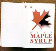Brown/White with Leaf Contemporary Cut-Out Folded Hanging Tag - Pure Maple Syrup 1.5" x 2.5" - 100/pak