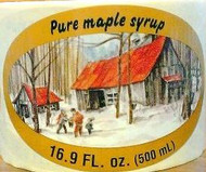 Oval with Sugaring Scene - Allstate Pure Maple Syrup 500ml Large 4" - 100/pak